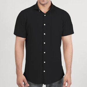 Brisk Black Knitted Soft Pique Short Sleeve Shirt